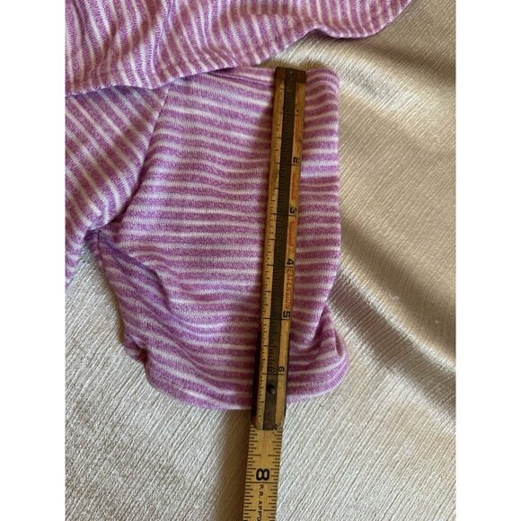 Womens Lane Bryant 18/20 Open Shoulder Short Sleeve Top Blouse Pink Stripe - Picture 7 of 8